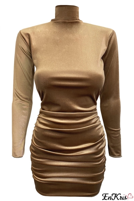 WOMEN'S CLOTHING ONLINE CAMEL - ABITO CHLOÉ