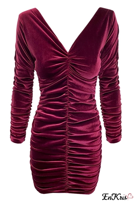 WOMEN'S CLOTHING ONLINE BURGUNDY - ABITO DEVA