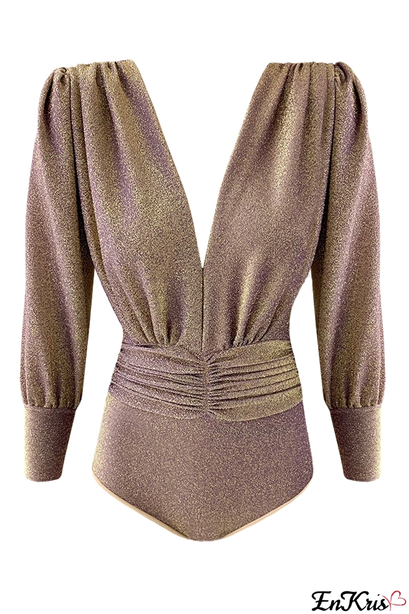VÊTEMENTS POUR FEMMES EN LIGNE LILAS/OR - BODY DENISE