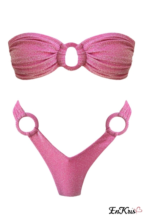Bikini glitter con fascia incrocio e slip brasiliana Scopri il nostro