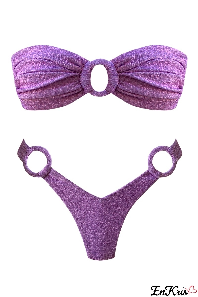 BIKINI PAILLETÉ LILAS OUTLET - LENA
