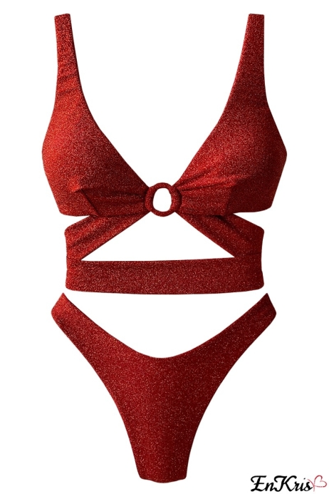RED GLITTER BIKINI OUTLET - NILDE