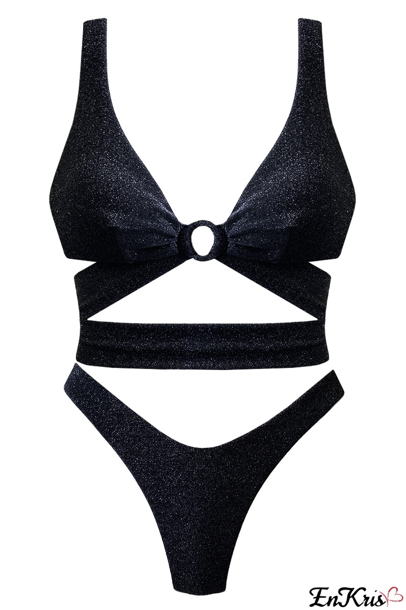 BLACK GLITTER BIKINI OUTLET - NILDE