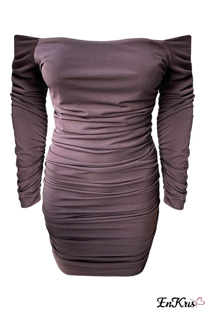 ONLINE WOMEN'S CLOTHING Brown - ABITO VICTORIA