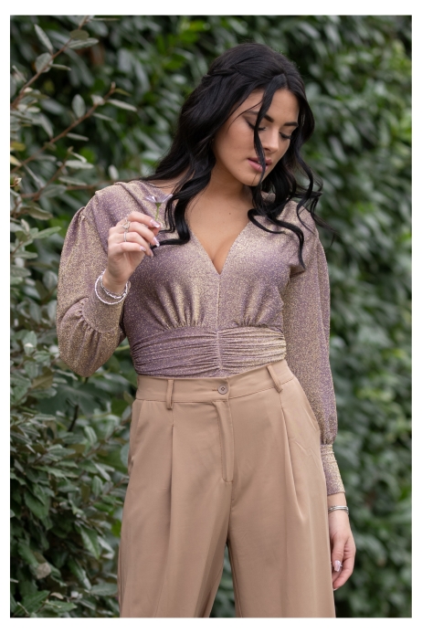 VÊTEMENTS POUR FEMMES EN LIGNE LILAS/OR - BODY DENISE