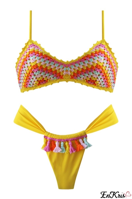 Bikini glitter con fascia incrocio e slip brasiliana Scopri il nostro