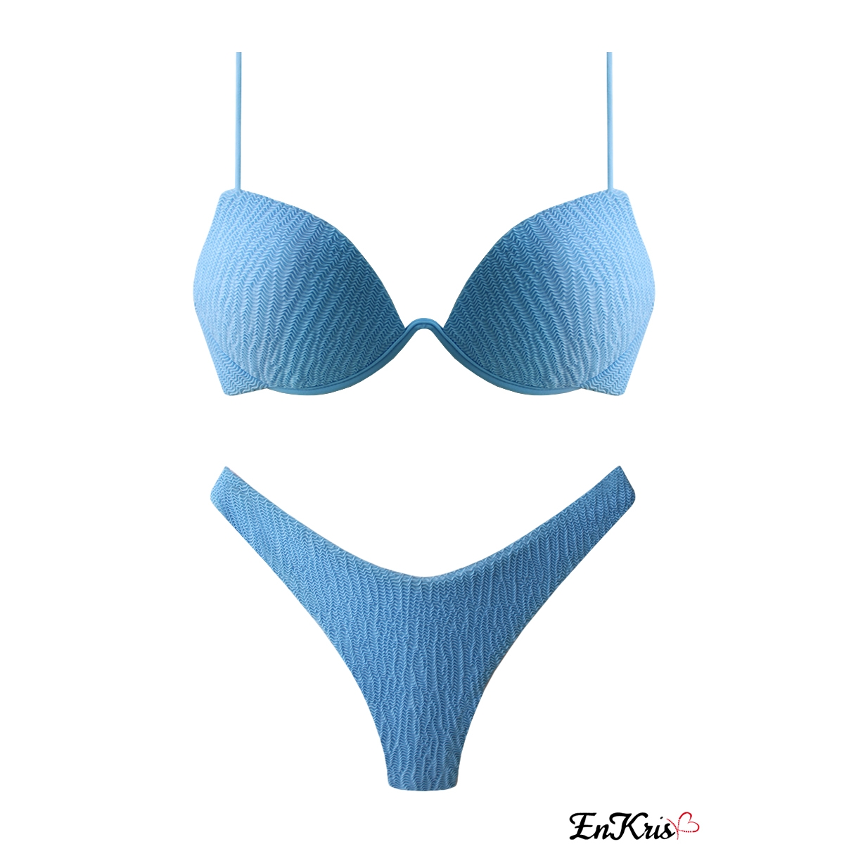 Bikini glitter con fascia incrocio e slip brasiliana Scopri il nostro