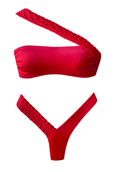 Bikini glitter con fascia incrocio e slip brasiliana Scopri il nostro