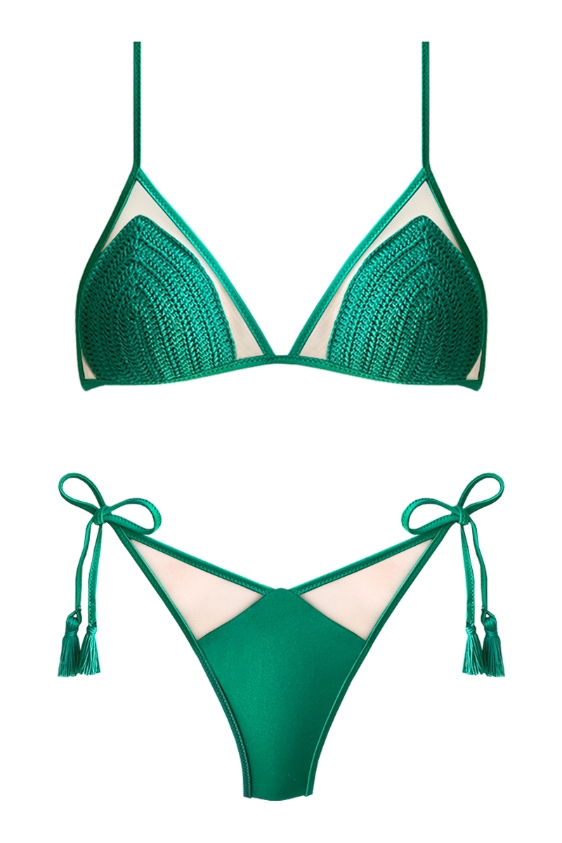 BIKINI VERT ÉMERAUDE OUTLET - FLAVIA