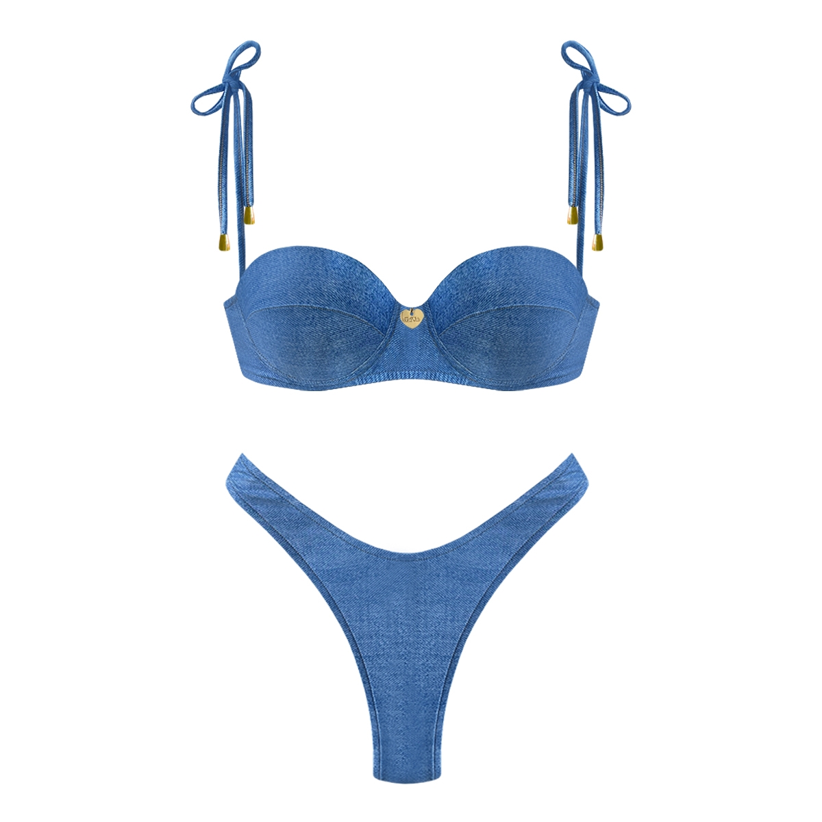 Bikini glitter con fascia incrocio e slip brasiliana Scopri il nostro