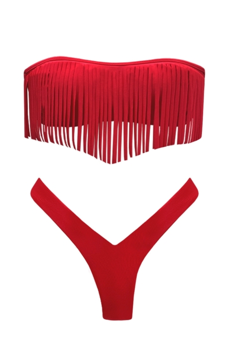 Bikini glitter con fascia incrocio e slip brasiliana Scopri il nostro