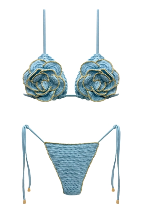 BIKINI BLEU POUDRE/OR OUTLET - SHANA