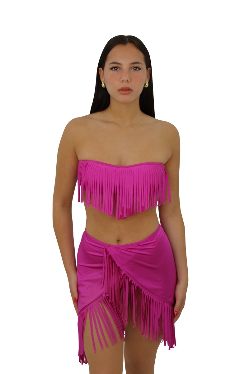 COPRICOSTUMI MAGENTA - GONNA CON FRANGE