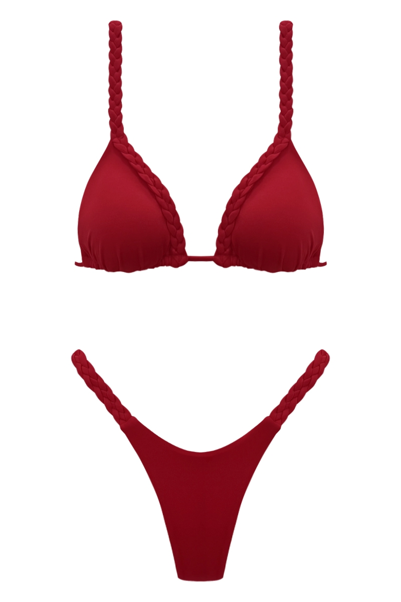 BIKINI CON LE TRECCE ROSSO - LAYLA