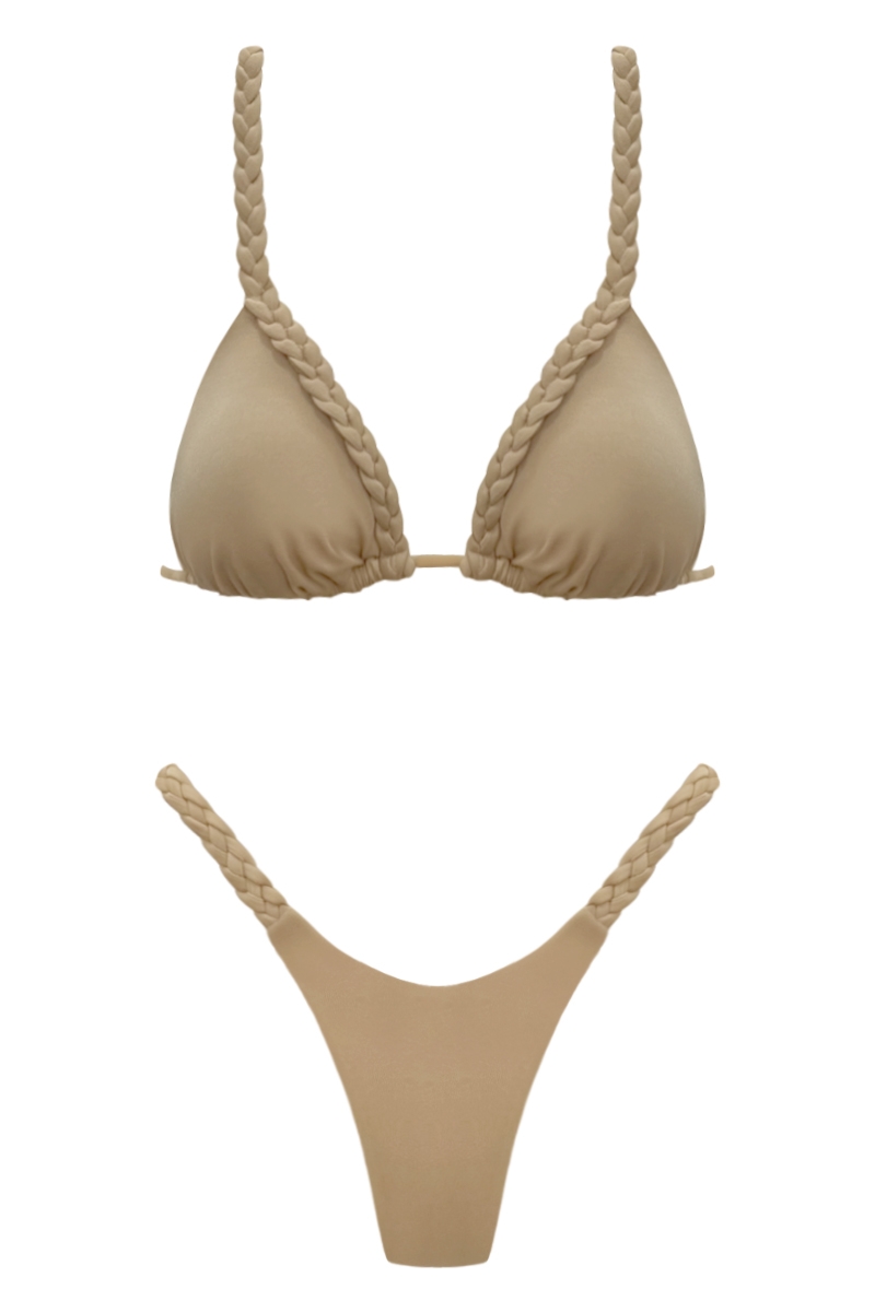 BIKINI CON LE TRECCE SABBIA - LAYLA