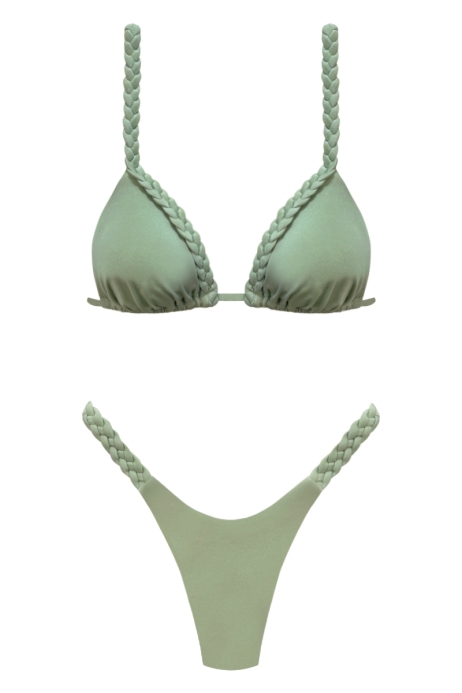 BIKINI CON LE TRECCE VERDE GINKO - LAYLA