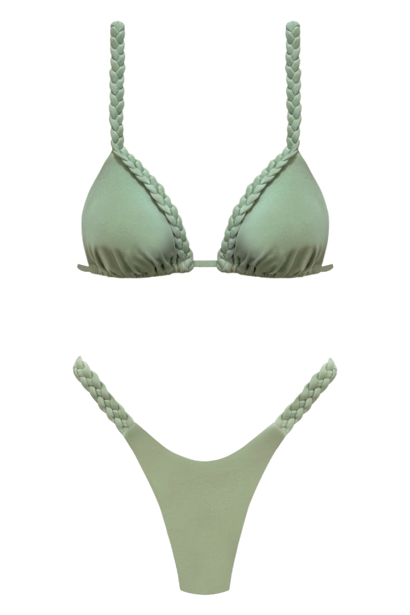BIKINI CON LE TRECCE VERDE GINKO - LAYLA