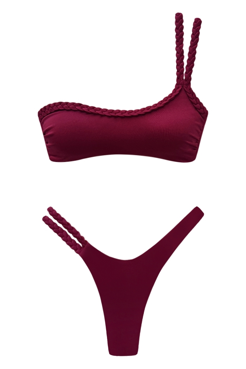 BIKINI CON LE TRECCE BORGOGNA - GISELLE