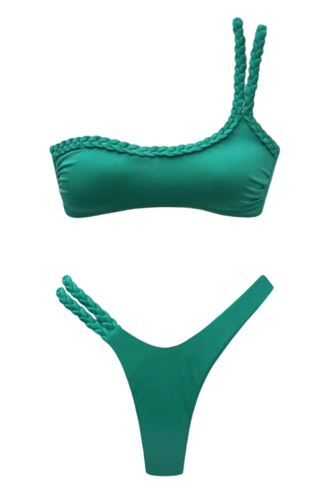 BIKINI TRESSÉ VERT ÉMERAUDE - GISELLE