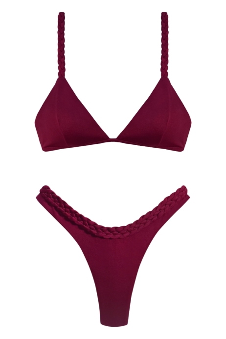 BIKINI CON LE TRECCE BORGOGNA - ALMA