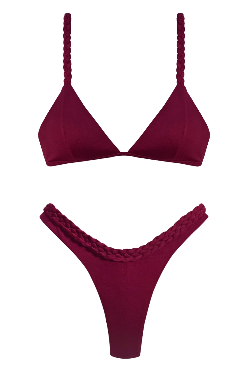 BIKINI CON LE TRECCE BORGOGNA - ALMA