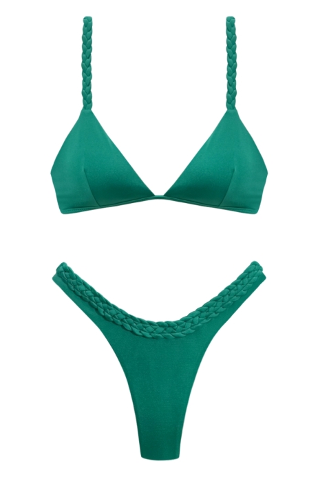 BIKINI CON LE TRECCE VERDE SMERALDO - ALMA