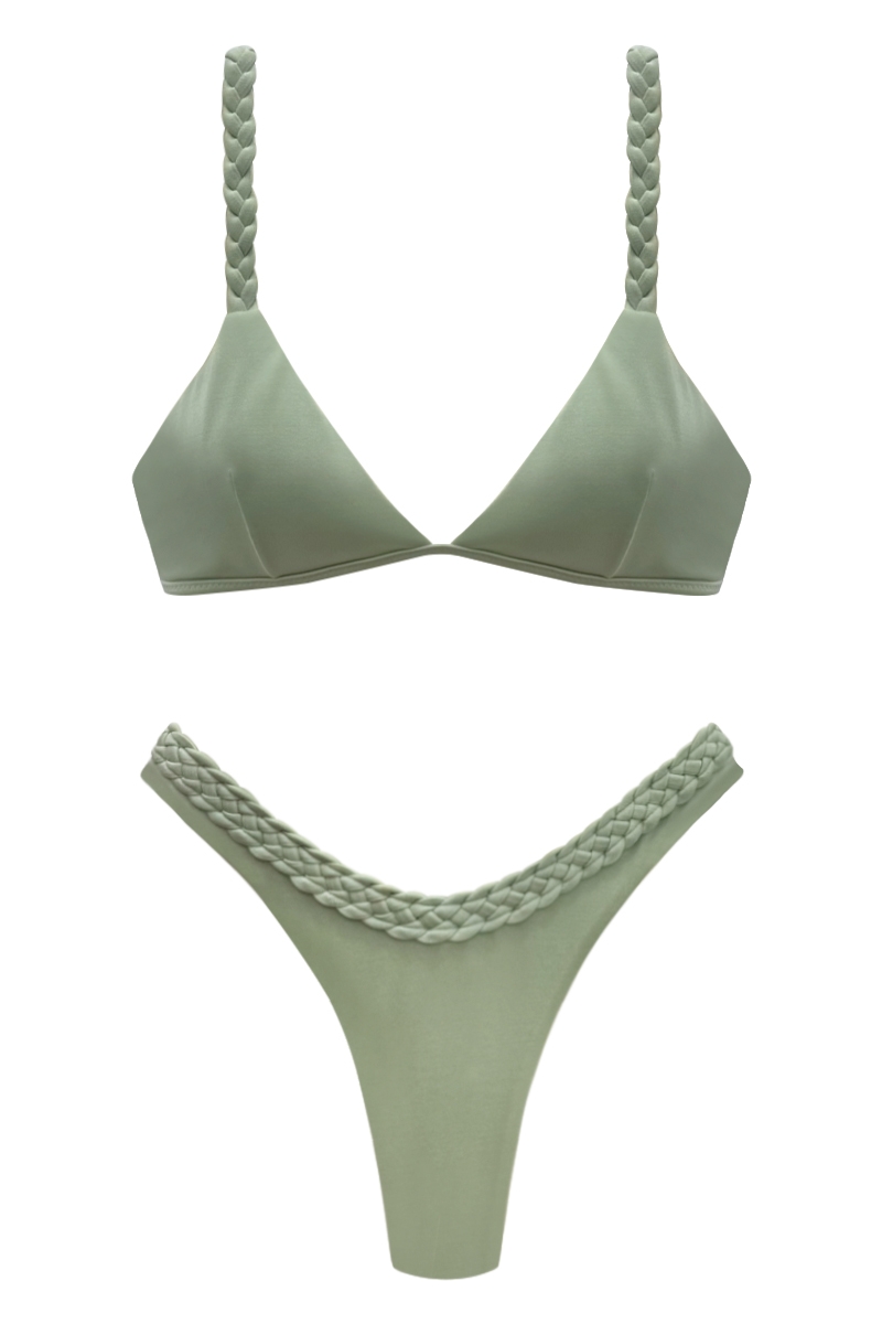 BIKINI CON LE TRECCE VERDE GINKO - ALMA