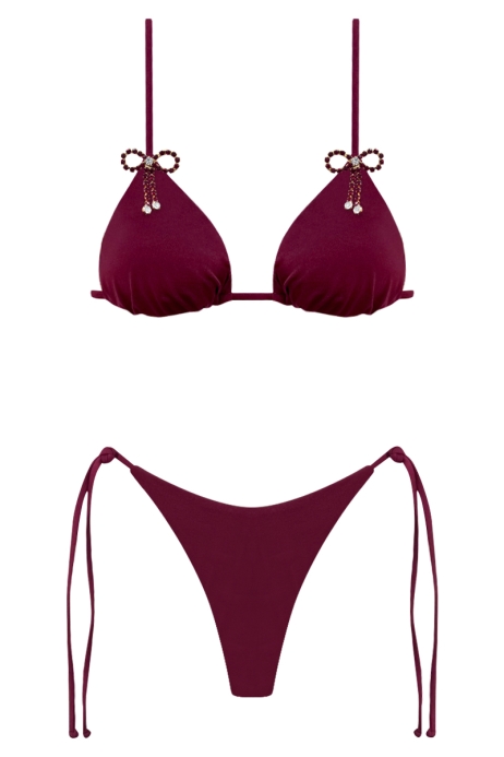 BIKINI BIJOU BOW - BORGOGNA