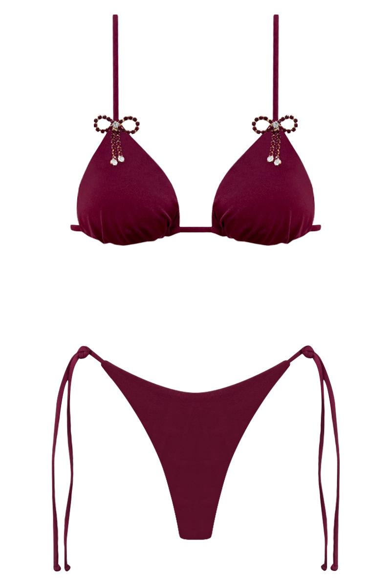 BIKINI BIJOU BOW - BORGOGNA