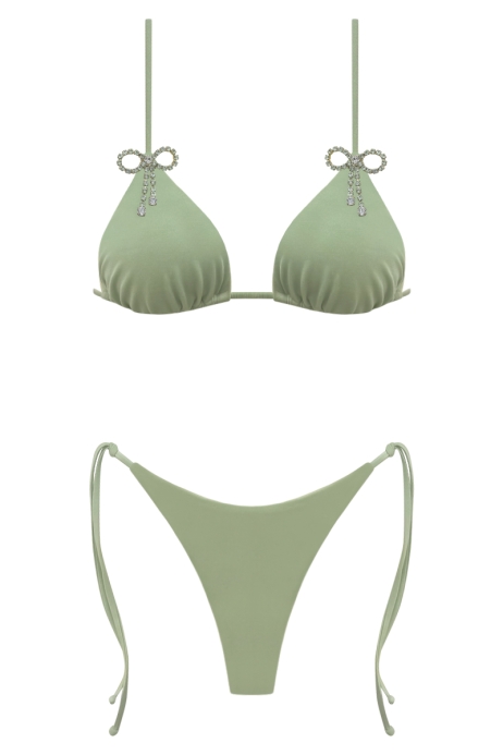 BIKINI BIJOU BOW - VERDE GINKO