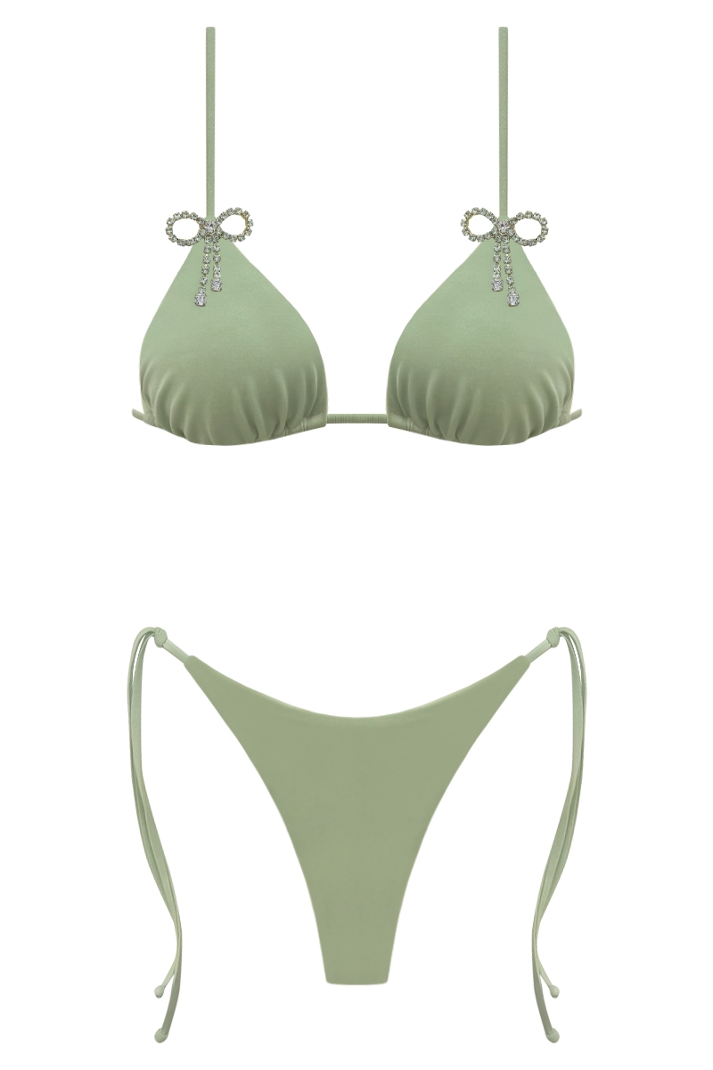 BIKINI BIJOU BOW - VERT GINKO