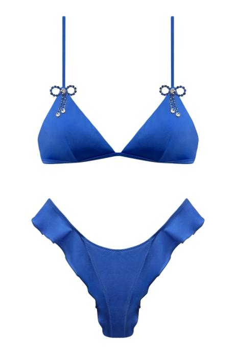 BIKINI BLEU OUTREMER - PERLA BOW