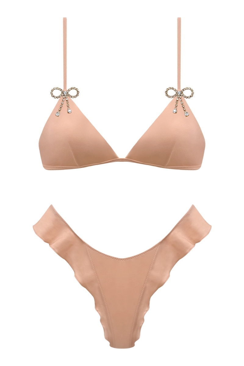 SALMON BIKINI - PERLA BOW
