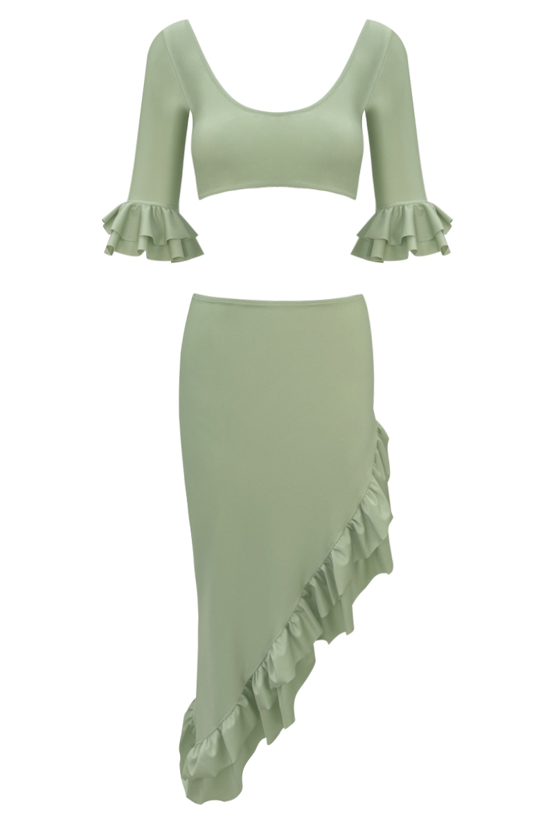 COUVRE-TOUT VICHY VERT - CORD SET SOLANGE
