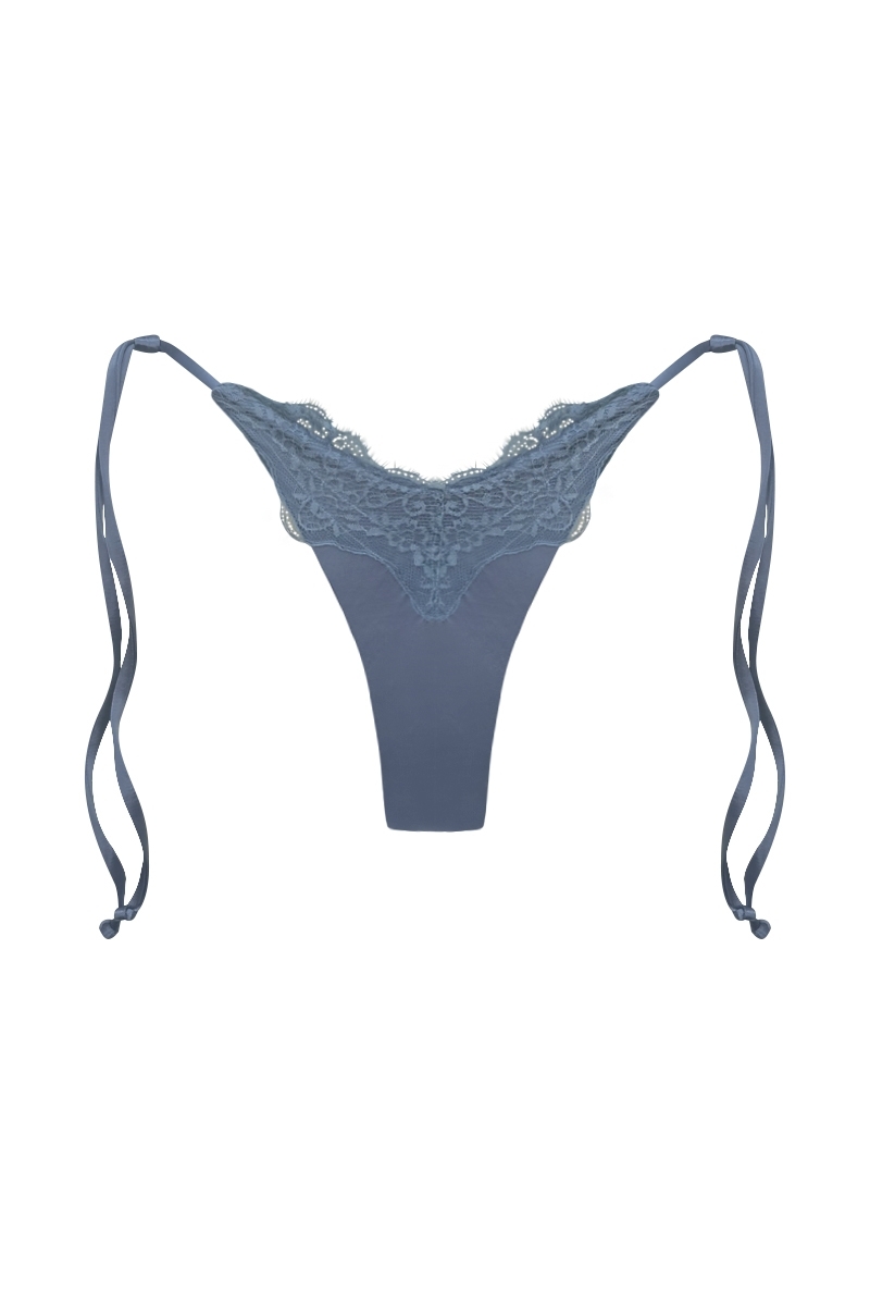 POWDER BLUE BIKINI OUTLET - SLIP PIZZO MACRAMÈ
