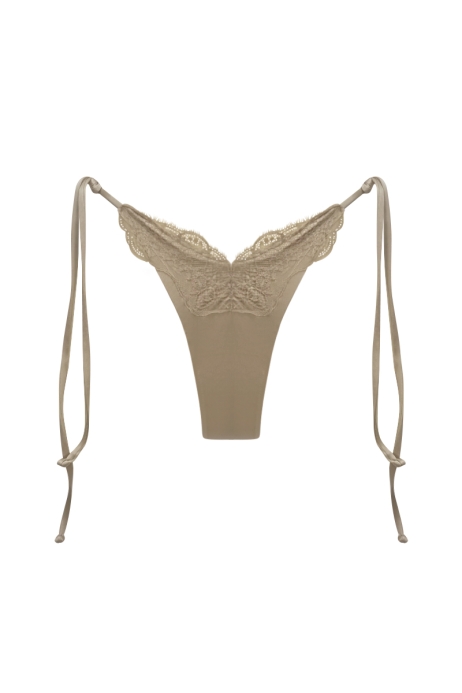 BIKINI IVOIRE OUTLET - SLIP PIZZO MACRAMÈ